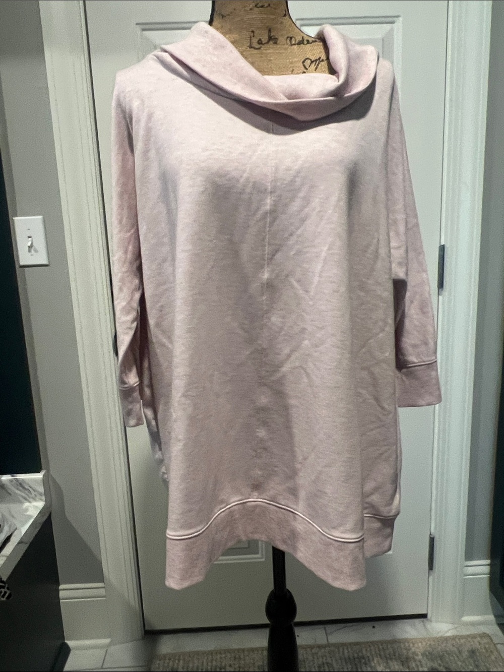 Haven‎ Well Within 2X Light Pink Cowl Neck Tunic Sweatshirt Athleisure Quiet Lux